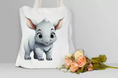Cute Cartoon Rhino PNG Clipart Product Image 3