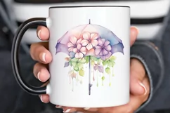Flower Umbrella Watercolor Sublimation PNG Clipart Product Image 3