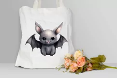 Cute Cartoon Bat Watercolor Sublimation PNG Clipart Product Image 3