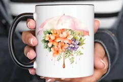 Flower Umbrella Watercolor Sublimation PNG Clipart Product Image 3