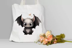 Cute Cartoon Bat Watercolor Sublimation PNG Clipart Product Image 3