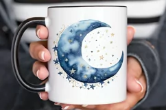 Moon And Stars Watercolor PNG Clipart Product Image 3