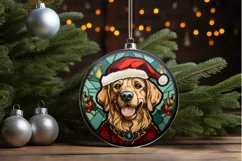 Stained Glass With Christmas Dog And San PNG Clipart Product Image 3