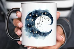 Moon And Stars Watercolor PNG Clipart Product Image 3
