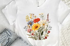 Vintage Wildflowers Watercolor PNG Clipart Product Image 3