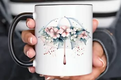 Flower Umbrella Watercolor Sublimation PNG Clipart Product Image 3