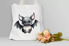 Cute Cartoon Bat Watercolor Sublimation PNG Clipart Product Image 3
