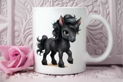 Baby Black Unicorn PNG Clipart Product Image 3