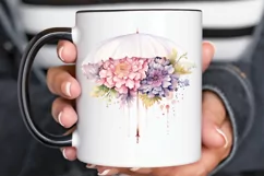 Flower Umbrella Watercolor Sublimation PNG Clipart Product Image 3