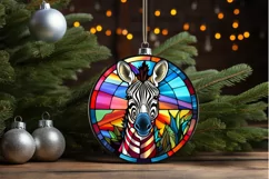 Stained Glass with Christmas Zebra PNG Clipart Product Image 3