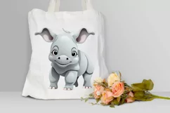 Cute Cartoon Rhino PNG Clipart Product Image 3
