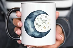 Moon And Stars Watercolor PNG Clipart Product Image 3