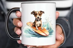 Surfing Cute Dog Watercolor Sublimation PNG Clipart Product Image 3