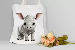 Cute Cartoon Rhino PNG Clipart Product Image 3