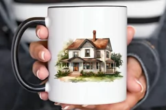 Vintage Houses Sublimation PNG Clipart Product Image 3