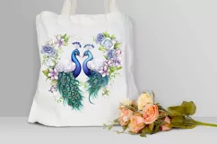Couple Peacock Heart Sublimation PNG Clipart Product Image 3