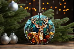 Stained Glass With Christmas Deer Flower PNG Clipart Product Image 3