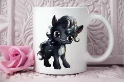 Baby Black Unicorn PNG Clipart Product Image 3