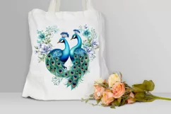 Couple Peacock Heart Sublimation PNG Clipart Product Image 3
