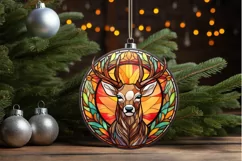 Stained Glass With Christmas Deer Flower PNG Clipart Product Image 3