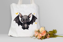 Cute Cartoon Bat Watercolor Sublimation PNG Clipart Product Image 3