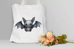 Cute Cartoon Bat Watercolor Sublimation PNG Clipart Product Image 3