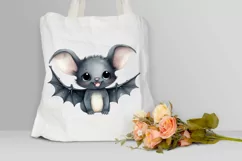 Cute Cartoon Bat Watercolor Sublimation PNG Clipart Product Image 3