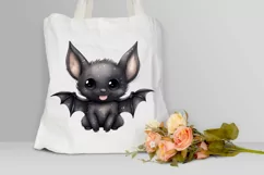 Cute Cartoon Bat Watercolor Sublimation PNG Clipart Product Image 3