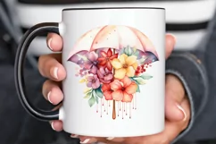 Flower Umbrella Watercolor Sublimation PNG Clipart Product Image 3