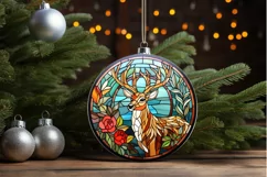 Stained Glass With Christmas Deer Flower PNG Clipart Product Image 3