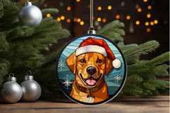 Stained Glass With Christmas Dog And San PNG Clipart Product Image 3
