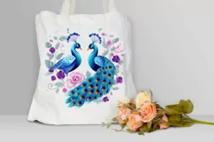 Couple Peacock Heart Sublimation PNG Clipart Product Image 3