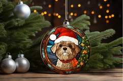 Stained Glass With Christmas Dog And San PNG Clipart Product Image 3