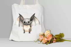 Cute Cartoon Bat Watercolor Sublimation PNG Clipart Product Image 3
