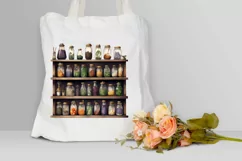 Watercolor Witches Apothecary Cabinet PNG Clipart Product Image 3