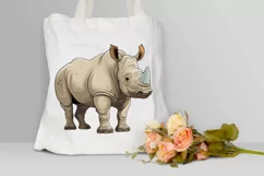 Cute Cartoon Rhino PNG Clipart Product Image 3