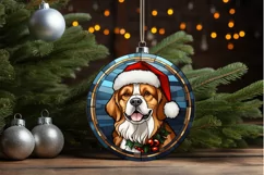 Stained Glass With Christmas Dog And San PNG Clipart Product Image 3
