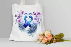 Couple Peacock Heart Sublimation PNG Clipart Product Image 3