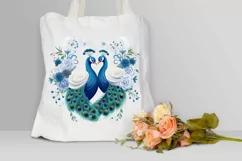 Couple Peacock Heart Sublimation PNG Clipart Product Image 3