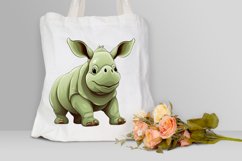 Cute Cartoon Rhino PNG Clipart Product Image 3