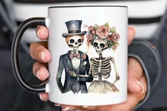 Skeleton Couple Watercolor Sublimation PNG Clipart Product Image 3