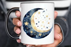 Moon And Stars Watercolor PNG Clipart Product Image 3
