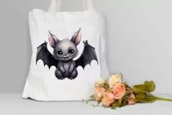 Cute Cartoon Bat Watercolor Sublimation PNG Clipart Product Image 3