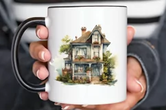 Vintage Houses Sublimation PNG Clipart Product Image 3