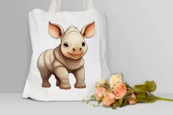 Cute Cartoon Rhino PNG Clipart Product Image 3