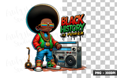 Black History DJ Boy Clipart PNG Product Image 1