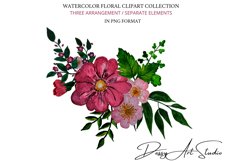 Watercolor Floral Clipart, Flowers Clipart, PNG Product Image 1