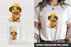 Kawaii puppy t-shirt, mug wrap, clipart sublimation design Product Image 1