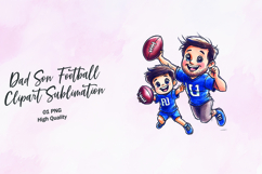 Dad Son Football Jump Clipart Sublimation PNG Product Image 1