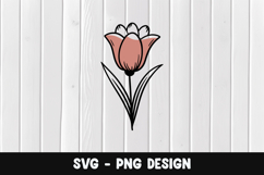Pink Tulip flower svg, pink flower png Product Image 1